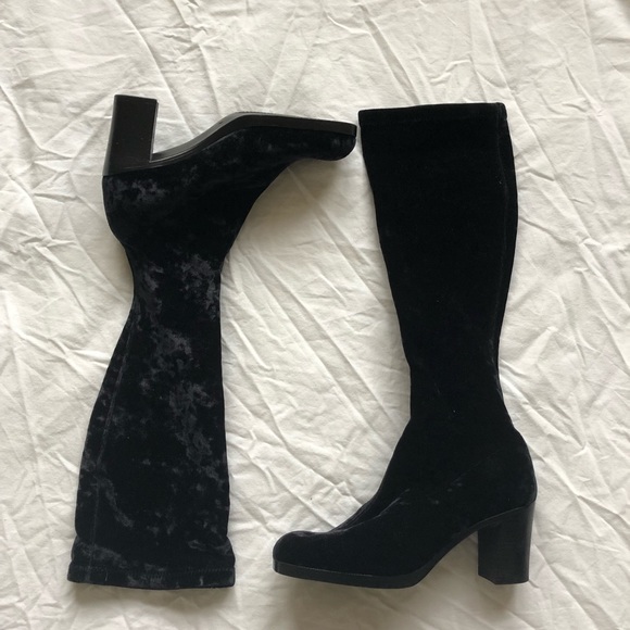 Black Velvet Gogo Style Boots | Poshmark